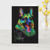 ハッピーバースデー：ドイツの羊飼い カード (黄色い花)