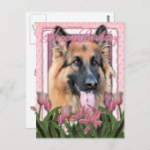 ハッピーバースデー – ドイツの羊飼い – 長髪 ポストカード (正面/裏面)