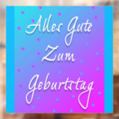 ハッピーバースデー(ドイツ語のウィンドウの固定) ウィンドウサイン (シート2)