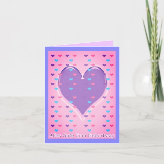 ハッピーバースデー（ドイツ語の折り畳みグリーティングカード） カード (正面)