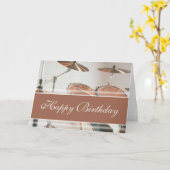 ハッピーバースデー – ドラムキット カード (黄色い花)