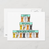 ハッピーバースデー – ニューメキシコ猫マンガ ポストカード (正面/裏面)