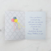 ハッピーバースデー·ニース、かわいいピンクのドラゴン漫画 カード (内部)