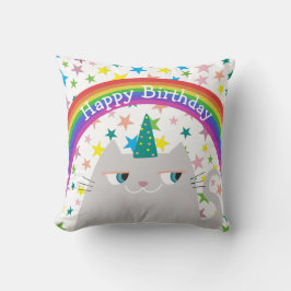 ハッピーバースデー ネコ 枕 かわいい 虹