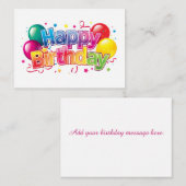 ハッピーバースデー ノートカード (正面/裏面)