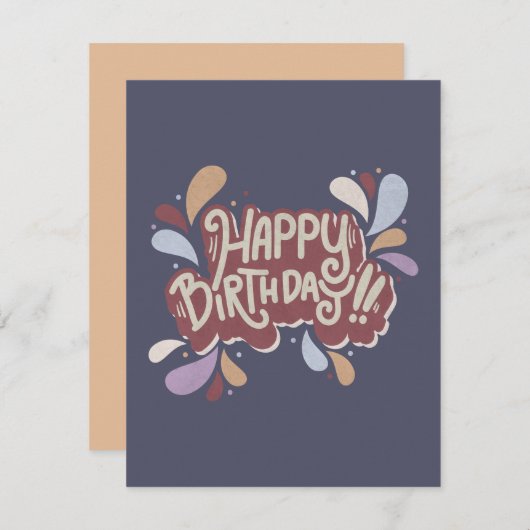 ハッピーバースデー ノートカード (正面/裏面)