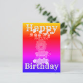 ハッピーバースデー　ハクナマタタ　赤ちゃんライオン ポストカード (スタンド正面)