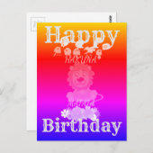 ハッピーバースデー　ハクナマタタ　赤ちゃんライオン ポストカード (正面/裏面)