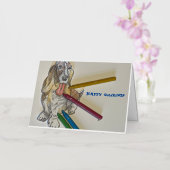 ハッピーバースデー!ハッピーカラーリング！ 箔グリーティングカード (蘭)
