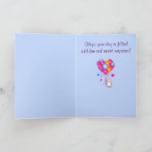 ハッピーバースデー:ハート型バルーン付ペンギン カード (内部)