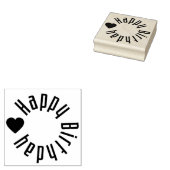 ハッピーバースデー(ハート) ラバースタンプ (押印)