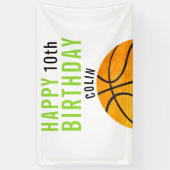 ハッピーバースデー、バスケットボールははっきりしたな子供のシンプルを遊ばします 横断幕 (縦)