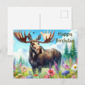 ハッピーバースデー バックカントーと野の花のポストカード ポストカード (正面/裏面)