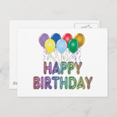 ハッピーバースデー(バルーン付き) ポストカード (正面/裏面)