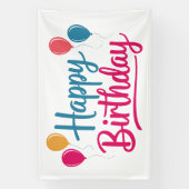 ハッピーバースデー（バルーン付き） 横断幕 (縦)