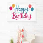 ハッピーバースデー（バルーン付き） 横断幕 (インサイチュ)
