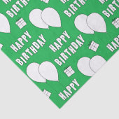 ハッピーバースデー（バルーン付き）緑 薄葉紙 (詳細)