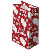 ハッピーバースデー（バルーン付き）赤 スモールペーパーバッグ (裏面アングル)