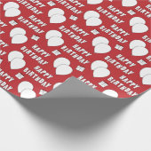 ハッピーバースデー（バルーン付き）赤 ラッピングペーパー (角)