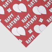ハッピーバースデー（バルーン付き）赤 薄葉紙 (詳細)
