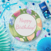 ハッピーバースデー!バルーン ペーパープレート (パーティー)