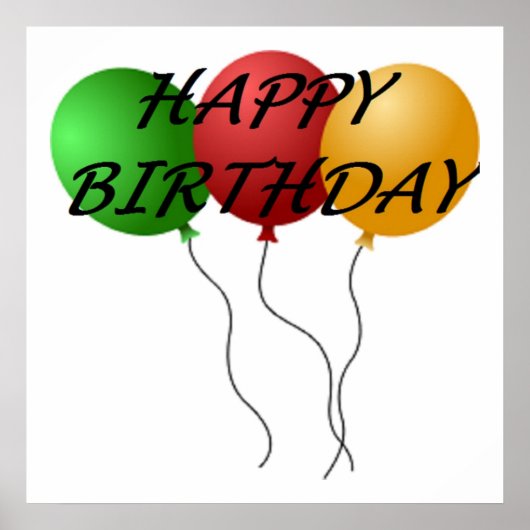 「ハッピーバースデー」バルーン ポスター (正面)