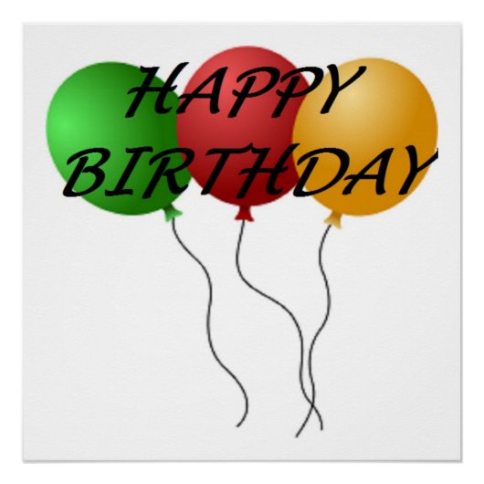 「ハッピーバースデー」バルーン ポスター (正面)