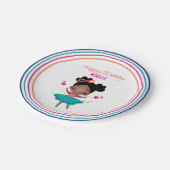 ハッピーバースデー!バレリーナカラフル誕生日ドレス ペーパープレート (アングル)