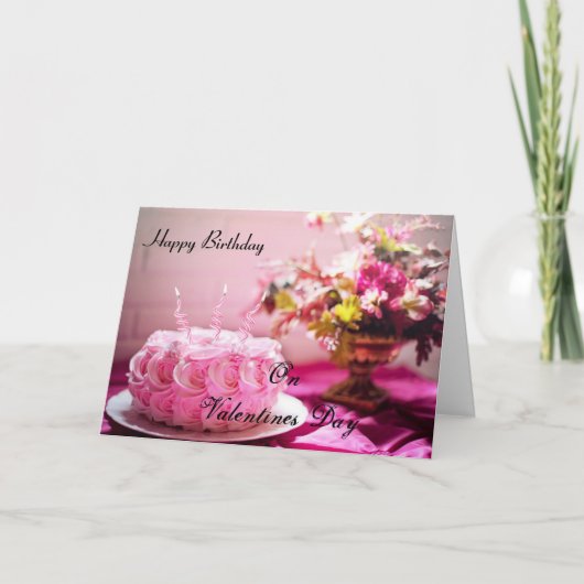 ハッピーバースデー、バレンタインデー カード (正面)