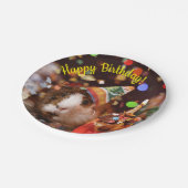 ハッピーバースデー-パーティーアニマルギニアピグ ペーパープレート (アングル)