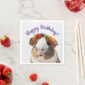 ハッピーバースデー-パーティーアニマルギニアピグ#2 スタンダードカクテルナプキン (インサイチュ)