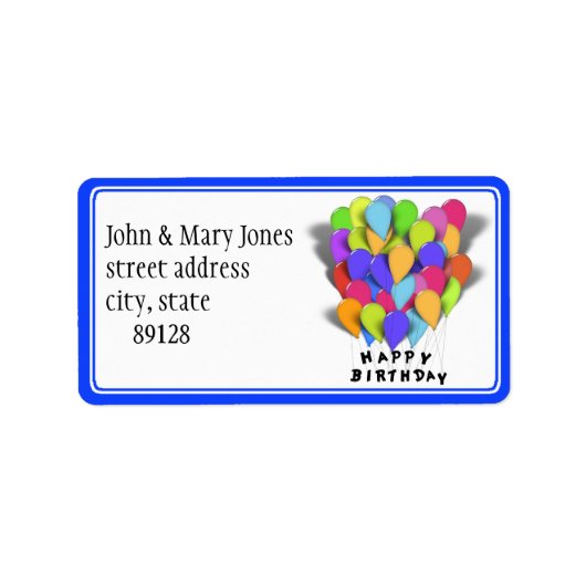 ハッピーバースデー-パーティーバルーン ラベル (正面)