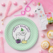 ハッピーバースデー(パーティー)ビコンフリースドッグ – かわいい ペーパープレート (パーティー)