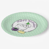 ハッピーバースデー(パーティー)ビコンフリースドッグ – かわいい ペーパープレート (アングル)