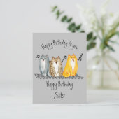 ハッピーバースデー・パーフェクト姉妹がかわいい猫たち ポストカード (スタンド正面)