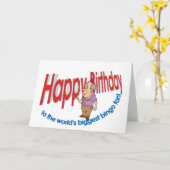 ハッピーバースデー、ビンゴファン カード (黄色い花)