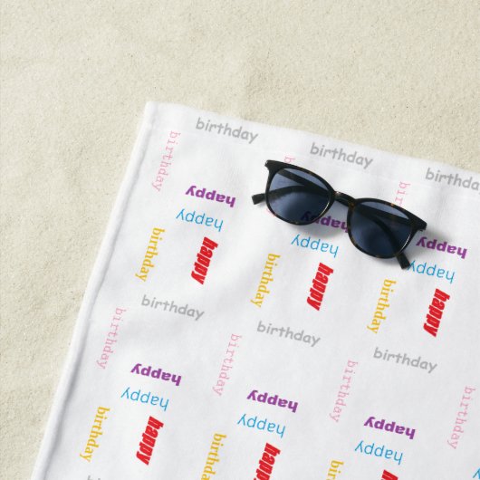 ハッピーバースデー ビーチタオル (インサイチュ)