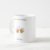 ハッピーバースデー ビールで乾杯 コーヒーマグカップ (正面左)