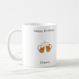 ハッピーバースデー ビールで乾杯 コーヒーマグカップ