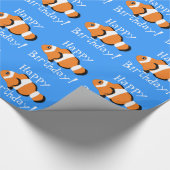 ハッピーバースデー! ピエロの魚のデザインの包装紙 ラッピングペーパー (角)