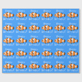 ハッピーバースデー! ピエロの魚のデザインの包装紙 ラッピングペーパー (フラット)