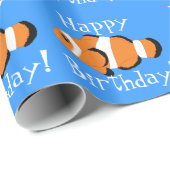 ハッピーバースデー! ピエロの魚のデザインの包装紙 ラッピングペーパー (ロールコーナー)