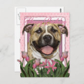 ハッピーバースデー-ピットブル – ティガー ポストカード (正面/裏面)