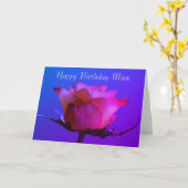 ハッピーバースデー ピンクのバラ カスタマイズ可能なカード カード (黄色い花)