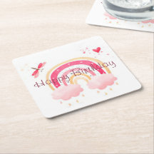 ハッピーバースデー ピンクの虹