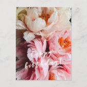 ハッピーバースデー!ピンクエレガントと赤面牡丹 ポストカード (正面)