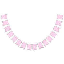 ハッピーバースデー! |ピンクストライプハート誕生日 バンティングフラッグ