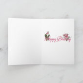 ハッピーバースデー – ピンクチューリップ – オーストラリアのケルピー カード (内部)