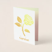 ハッピーバースデー。ピンクローズ実在フォイルラグジュアリーカード 箔カード (正面)