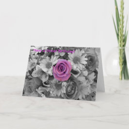 ハッピーバースデー – ピンクローズ カード